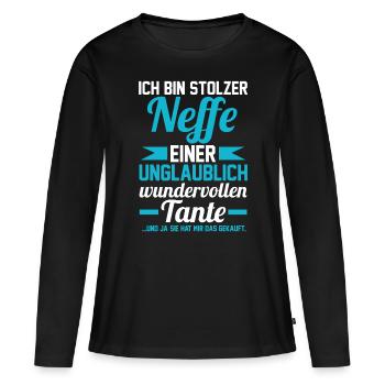 Tante und Neffe - Frauen Premium Bio Langarmshirt - Schwarz - Vorne - Julia (174cm)
