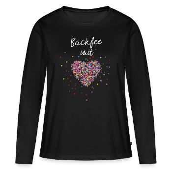 Backfee Bäckerin Backen Kuchen Bäckerei - Frauen Premium Bio Langarmshirt - Schwarz - Vorne - Julia (174cm)