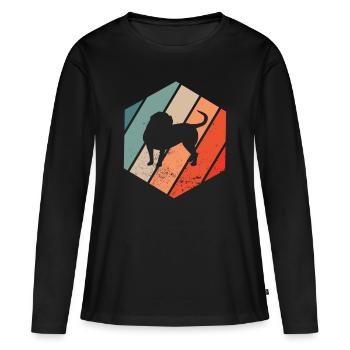 Colorbull Vintage Continental Bulldog Retro Dogs - Women's Premium Organic Long Sleeve Shirt - black - Front - Julia (174cm)
