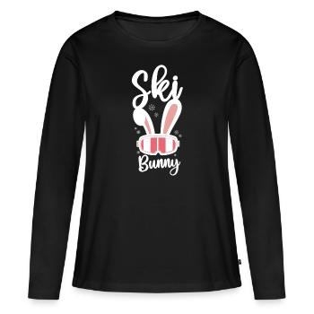 Ski Skiing Ski - Women's Premium Organic Long Sleeve Shirt - black - Front - Julia (174cm)