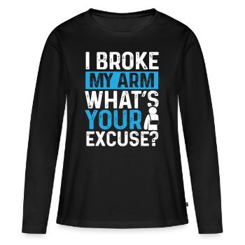 Histoire de bras cassé Se rétablir bientôt bras cassé - T-shirt manches longues Premium bio Femme - noir - Devant - Julia (174cm)