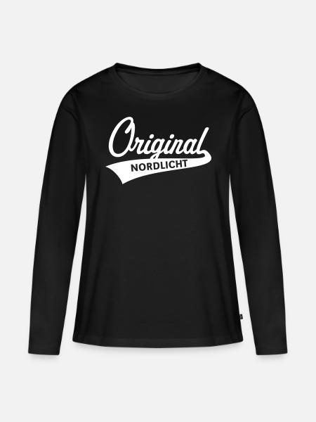 Original Nordlicht (Norddeutsch / Nordisch / 1C) - Frauen Premium Bio Langarmshirt - Schwarz