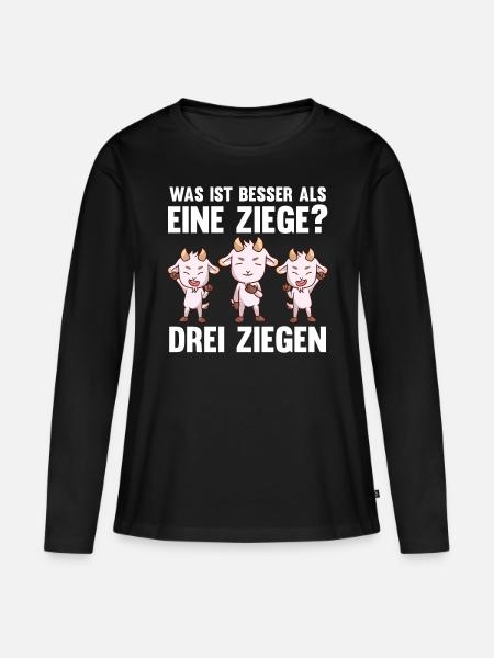 Ziegenbauer Ziegen Ziege - Frauen Premium Bio Langarmshirt - Schwarz