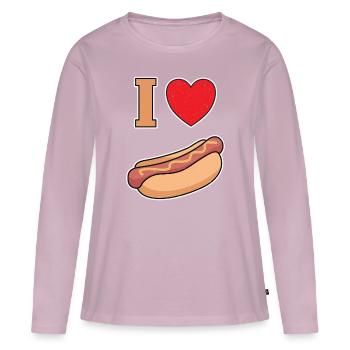 Ich Liebe Bockwurst mit Senf - Frauen Premium Bio Langarmshirt - Altrosa - Vorne - Julia (174cm)