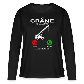 Grue - T-shirt manches longues Premium bio Femme - noir - Devant - Julia (174cm)
