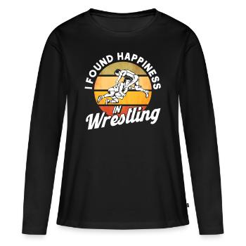 Ringen Ringen Trainer Ringer Geschenk - Frauen Premium Bio Langarmshirt - Schwarz - Vorne - Julia (174cm)
