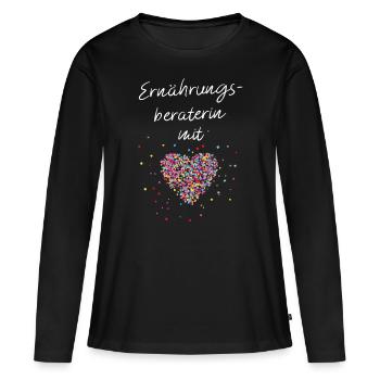Ernährungsberaterin mit Herz Ernährung - Frauen Premium Bio Langarmshirt - Schwarz - Vorne - Julia (174cm)