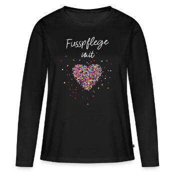 Fusspflege mit Herz Podologie Füsse - Frauen Premium Bio Langarmshirt - Schwarz - Vorne - Julia (174cm)