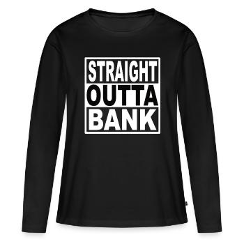 Banque Straigt Outta - T-shirt manches longues Premium bio Femme - noir - Devant - Julia (174cm)