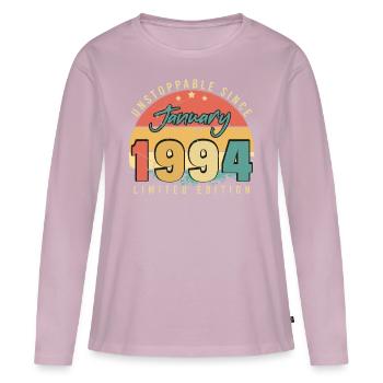 1994 Januar Geschenkidee Vintage - Frauen Premium Bio Langarmshirt - Altrosa - Vorne - Julia (174cm)