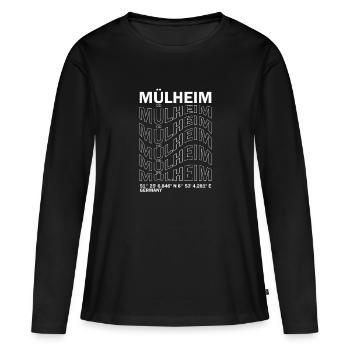 Coordonnées de Mülheim an der Ruhr - T-shirt manches longues Premium bio Femme - noir - Devant - Julia (174cm)