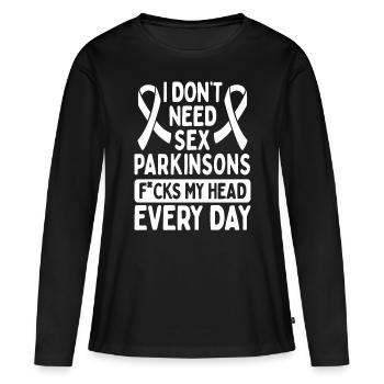 Parkinson's Awareness White Parkinson's Ribbon - Women's Premium Organic Long Sleeve Shirt - black - Front - Julia (174cm)