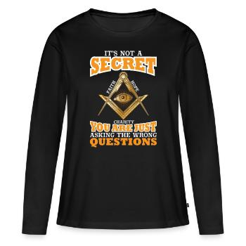 Société secrète franc-maçonne Illuminati Winkelzirkel - T-shirt manches longues Premium bio Femme - noir - Devant - Julia (174cm)