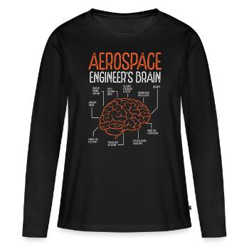 Aerospace Engineering Brain for Aerospace Engineer - Frauen Premium Bio Langarmshirt - Schwarz - Vorne - Julia (174cm)