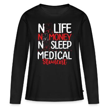 Étudiant survivant à l’obtention du diplôme de l’école de médecine - T-shirt manches longues Premium bio Femme - noir - Devant - Julia (174cm)