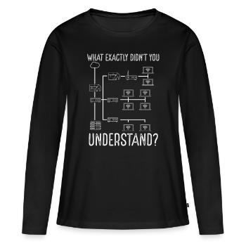 Network Engineer Tool Network Engineering - Frauen Premium Bio Langarmshirt - Schwarz - Vorne - Julia (174cm)