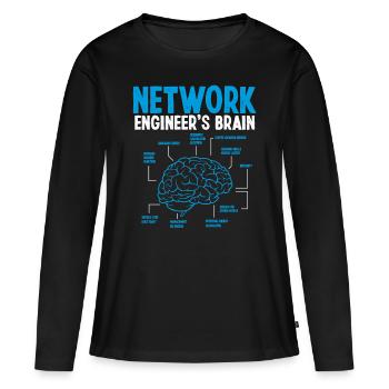 Network Engineering Cloud Network Engineer - Frauen Premium Bio Langarmshirt - Schwarz - Vorne - Julia (174cm)