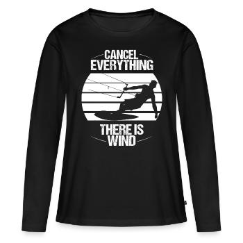 Kitesurfing Wind Kiteboarder Kitesurf Kiteboarder - T-shirt manches longues Premium bio Femme - noir - Devant - Julia (174cm)