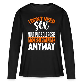 Multiple Sclerosis Awareness Multiple Sclerosis - Women's Premium Organic Long Sleeve Shirt - black - Front - Julia (174cm)