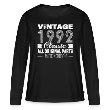 30. Geburtstag Vintage 1992 Classic 1992 - Frauen Premium Bio Langarmshirt - Schwarz - Vorne - Julia (174cm)
