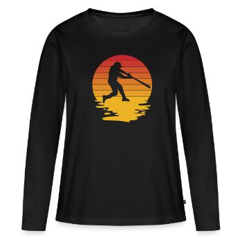 Baseball Baseball Bat Baseball Player Lanceur - T-shirt manches longues Premium bio Femme - noir - Devant - Julia (174cm)