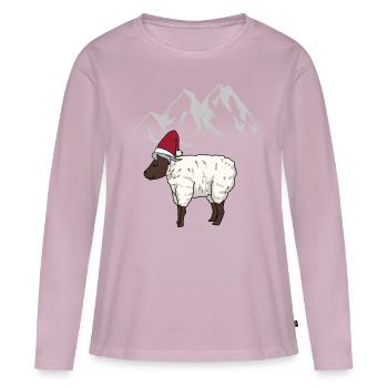 Autriche, Alpes, Montagnes, Montagnes, Mouton, Mouton, Alm - T-shirt manches longues Premium bio Femme - rose poudré - Devant - Julia (174cm)
