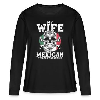 Fier mexicain Drapeau mexicain mexicain - T-shirt manches longues Premium bio Femme - noir - Devant - Julia (174cm)