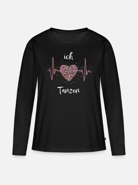 Tanzen Herzschlag Tänzer Tanzschule - Frauen Premium Bio Langarmshirt - Schwarz