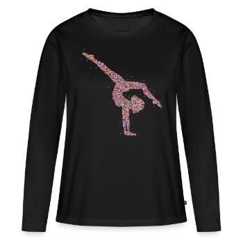 Turnen Gymnastik Turnerin - Frauen Premium Bio Langarmshirt - Schwarz - Vorne - Julia (174cm)