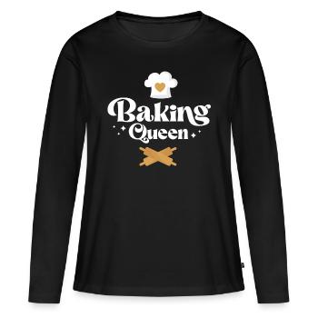 Bake Baking Baking Queen - Women's Premium Organic Long Sleeve Shirt - black - Front - Julia (174cm)