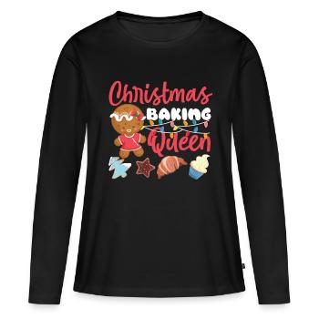 Bake Baking Christmas Gingerbread - Women's Premium Organic Long Sleeve Shirt - black - Front - Julia (174cm)