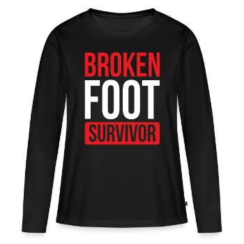 Get well soon Broken Foot Foot Survivor - Women's Premium Organic Long Sleeve Shirt - black - Front - Julia (174cm)
