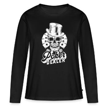 Joueur de poker Poker Gambling Casino Poker Dealer - T-shirt manches longues Premium bio Femme - noir - Devant - Julia (174cm)