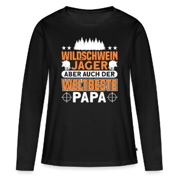 Jäger Jagd Jagen Geschenk - Frauen Premium Bio Langarmshirt - Schwarz - Vorne - Julia (174cm)