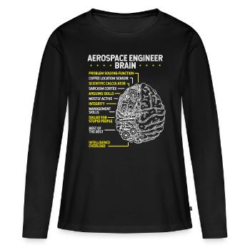 Aerospace Engineering Airplane Aerospace Engineer - Frauen Premium Bio Langarmshirt - Schwarz - Vorne - Julia (174cm)