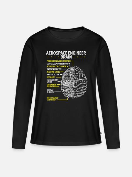 Aerospace Engineering Airplane Aerospace Engineer - Frauen Premium Bio Langarmshirt - Schwarz