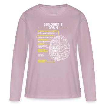 Géologue Rockhounding Mineral Rockhounder - T-shirt manches longues Premium bio Femme - rose poudré - Devant - Julia (174cm)