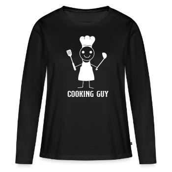 Cuisine Cuisine Cuisine Chef Cuisine Cuisine - T-shirt manches longues Premium bio Femme - noir - Devant - Julia (174cm)
