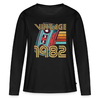 40th birthday vintage 1982 Vintage 1982 - Women's Premium Organic Long Sleeve Shirt - black - Front - Julia (174cm)