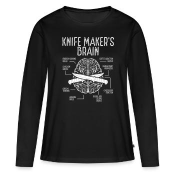 Knife Collecting Bladesmith Making Bladesmithing - Women's Premium Organic Long Sleeve Shirt - black - Front - Julia (174cm)