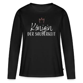 Sauberkeit Putzfrau Reinigungskraft - Frauen Premium Bio Langarmshirt - Schwarz - Vorne - Julia (174cm)