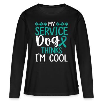PTSD Dog Patch PTSD Support Animal PTSD Ribbon - Frauen Premium Bio Langarmshirt - Schwarz - Vorne - Julia (174cm)