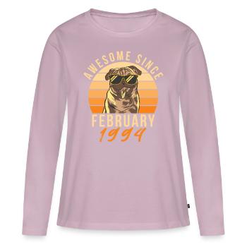 1994 Februar Vintage Geschenkidee - Frauen Premium Bio Langarmshirt - Altrosa - Vorne - Julia (174cm)