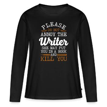 Writing Novel Writer & Published - Frauen Premium Bio Langarmshirt - Schwarz - Vorne - Julia (174cm)