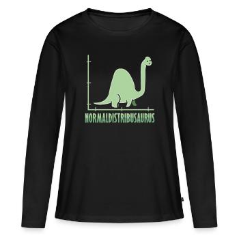 Dinosaure Math Pythagore Mathématicien - T-shirt manches longues Premium bio Femme - noir - Devant - Julia (174cm)