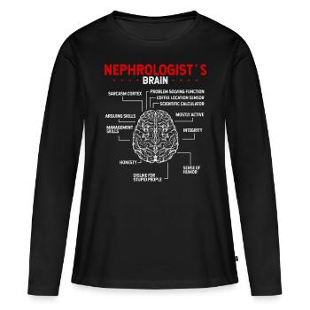 Nephrologist Doctor Brain Kidney Surgeon Tech - Women's Premium Organic Long Sleeve Shirt - black - Front - Julia (174cm)