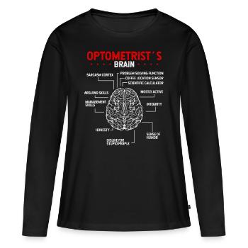 Optometry Glasses Eye Whisperer Optician - Women's Premium Organic Long Sleeve Shirt - black - Front - Julia (174cm)