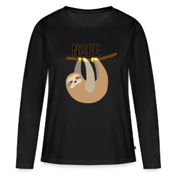 Sloth - Women's Premium Organic Long Sleeve Shirt - black - Front - Julia (174cm)