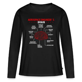 Aerospace Engineering Rockets Brain Aerospace - Frauen Premium Bio Langarmshirt - Schwarz - Vorne - Julia (174cm)