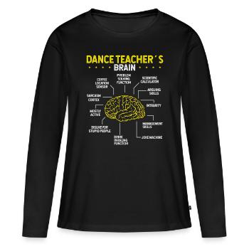 Professeur de danse Jazz Professeur de chorégraphie - T-shirt manches longues Premium bio Femme - noir - Devant - Julia (174cm)